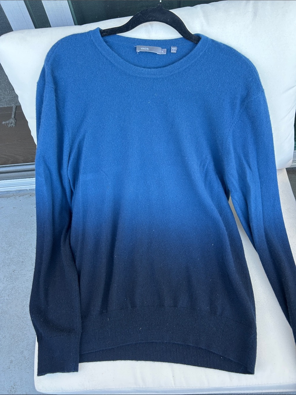 Vince Cashmere Ombré Blue Crew Neck Sweater